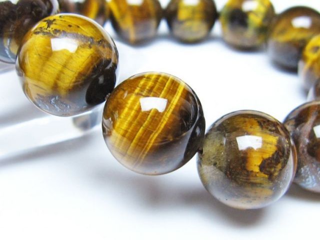 タイガーアイ※黄虎目石ブレスレット 16mm [t30-14444]