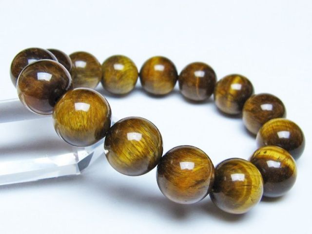 タイガーアイ※黄虎目石ブレスレット 15mm [t30-14473]