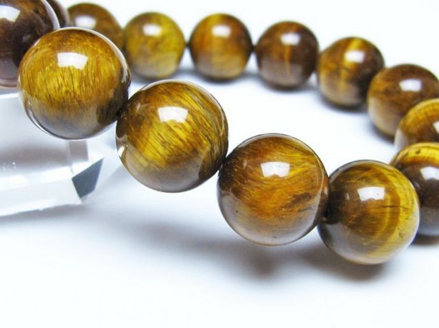 タイガーアイ※黄虎目石ブレスレット 15mm [t30-14473]