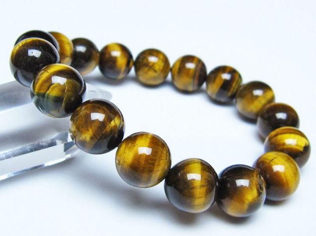 タイガーアイ※黄虎目石ブレスレット 12mm [t30-14491]