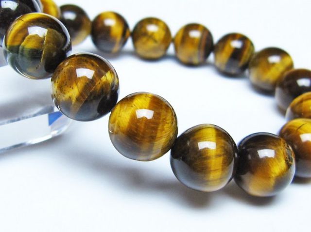 タイガーアイ※黄虎目石ブレスレット 12mm [t30-14491]