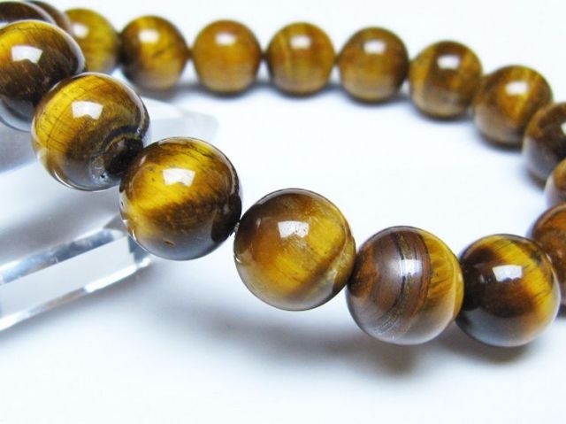 タイガーアイ※黄虎目石ブレスレット 12mm [t30-14497]