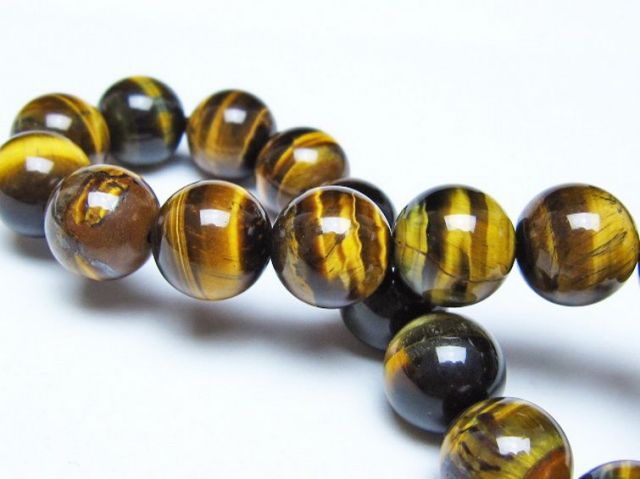 タイガーアイ※黄虎目石ブレスレット 12mm [t30-14524]