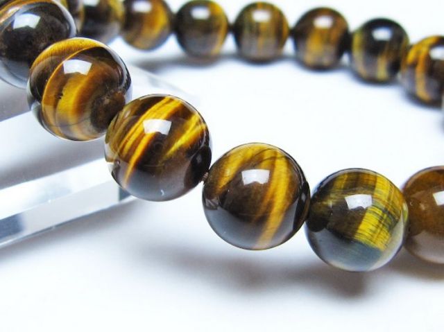 タイガーアイ※黄虎目石ブレスレット 12mm [t30-14524]