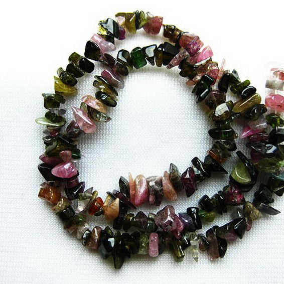 ミックスカラートルマリン一連 ビーズ [t302-1294]