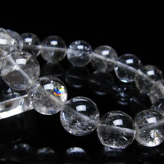 アイリスクォーツ 虹入り レインボー水晶 ブレスレット 13mm [T303-1405]