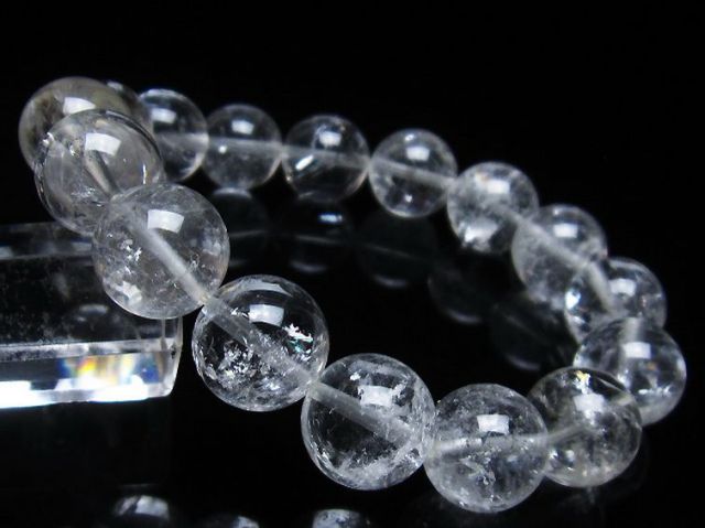 アイリスクォーツ 虹入り レインボー水晶 ブレスレット 13mm [T303-1493]