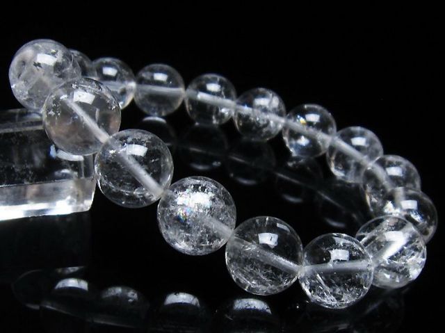 アイリスクォーツ 虹入り レインボー水晶 ブレスレット 12mm [T303-1531]
