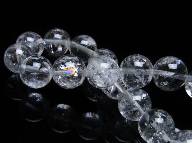 アイリスクォーツ 虹入り レインボー水晶 ブレスレット 12mm [T303-1537]