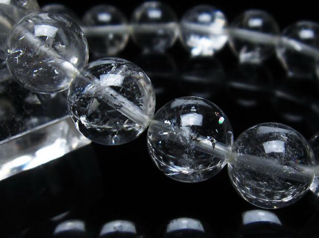 アイリスクォーツ 虹入り レインボー水晶 ブレスレット 12mm [T303-1553]
