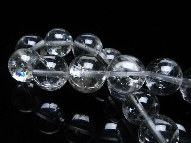 アイリスクォーツ 虹入り レインボー水晶 ブレスレット 12mm [T303-1565]