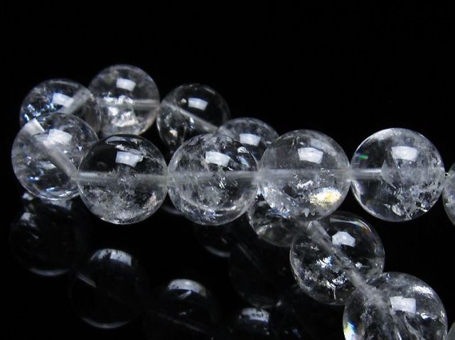 アイリスクォーツ 虹入り レインボー水晶 ブレスレット 14mm [T303-1571]