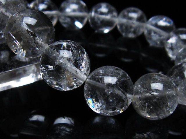 アイリスクォーツ 虹入り レインボー水晶 ブレスレット 14mm [T303-1571]