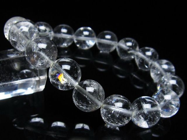 アイリスクォーツ 虹入り レインボー水晶 ブレスレット 12mm [T303-1587]