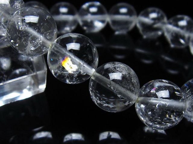 アイリスクォーツ 虹入り レインボー水晶 ブレスレット 12mm [T303-1587]