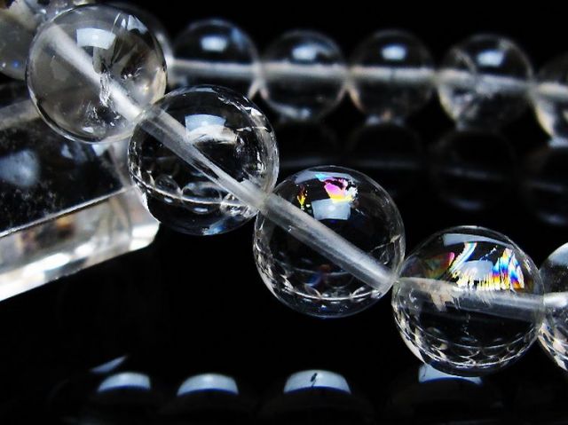 アイリスクォーツ 虹入り レインボー水晶 ブレスレット 12mm [T303-1700]