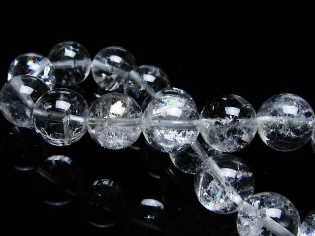 アイリスクォーツ 虹入り レインボー水晶 ブレスレット 12mm [T303-1732]