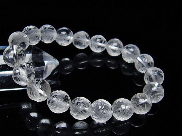【繊細無骨な逸品】龍紋石★天然石14mm★パワーストーンブレスレット パワーストーン 天然石 ヒマラヤ水晶手彫り龍ブレスレット 11mm [T305-829]