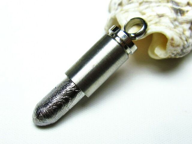 シルバーギベオン（メテオライト）バレット ペンダント[T309-1888] 