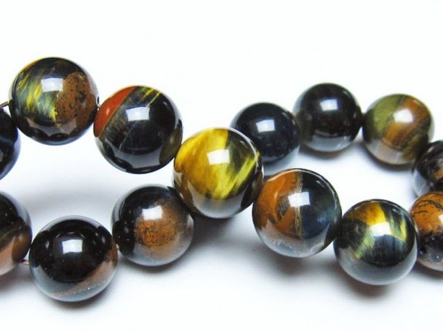 ミックスタイガーアイブレスレット 14mm [t31-6142]