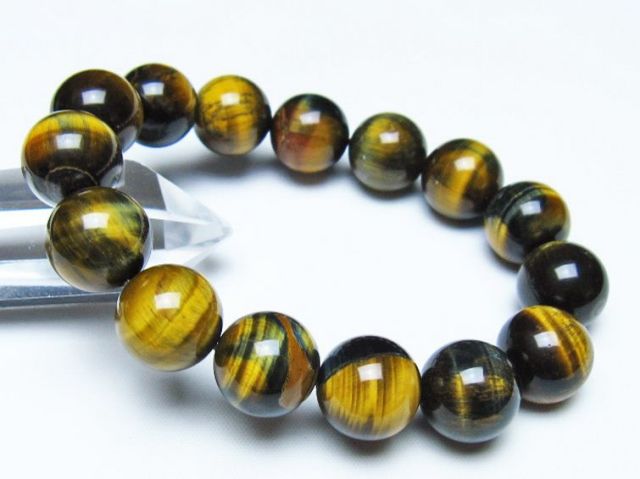 ミックスタイガーアイブレスレット 14mm [t31-6289]