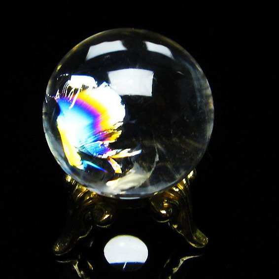 虹入りヒマラヤ水晶丸玉23mm[T317-3372]