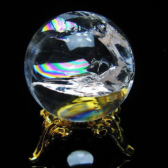 虹入りヒマラヤ水晶丸玉 24mm [T317-4146] 