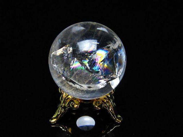 虹入りヒマラヤ水晶丸玉 24mm [T317-4351]