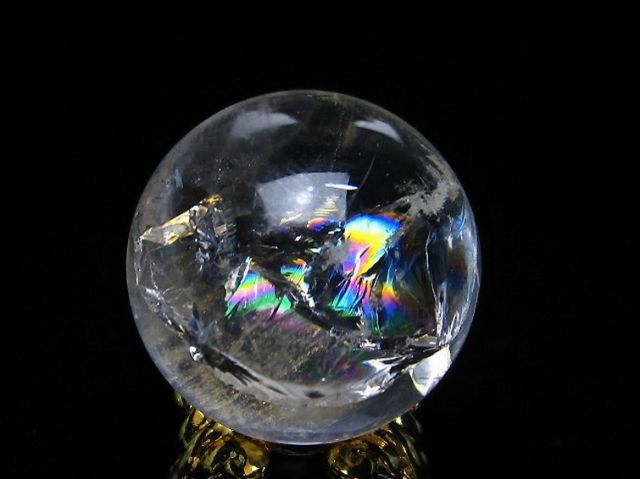 虹入りヒマラヤ水晶丸玉 24mm [T317-4351]