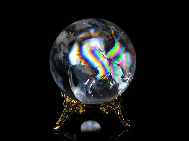 虹入りヒマラヤ水晶丸玉 24mm [T317-4370]