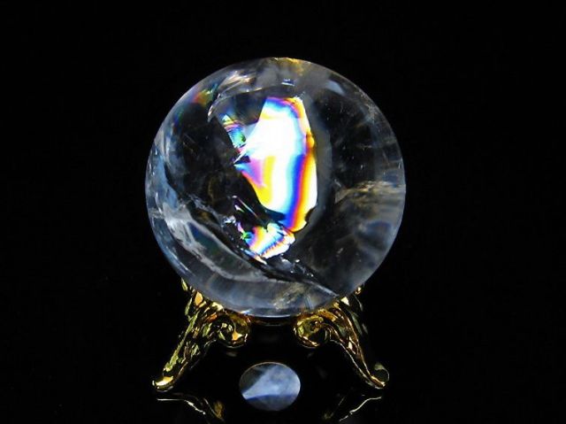 虹入りヒマラヤ水晶丸玉 24mm [T317-4370]