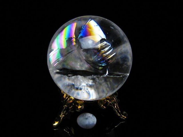虹入りヒマラヤ水晶丸玉 24mm [T317-4394]