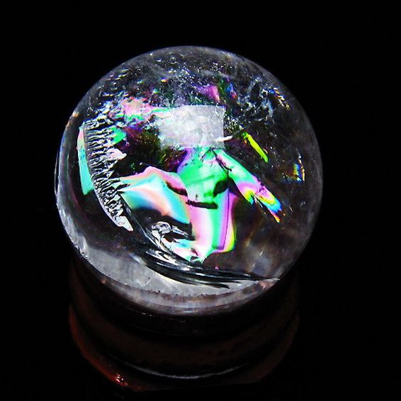 虹入りヒマラヤ水晶丸玉 25mm [T317-5050]