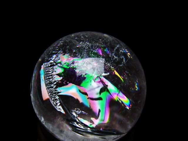 虹入りヒマラヤ水晶丸玉 25mm [T317-5050]