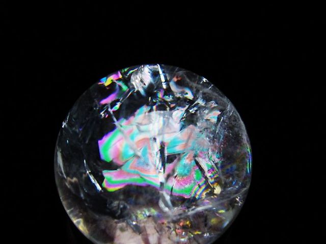 虹入りヒマラヤ水晶丸玉 25mm [T317-5053]