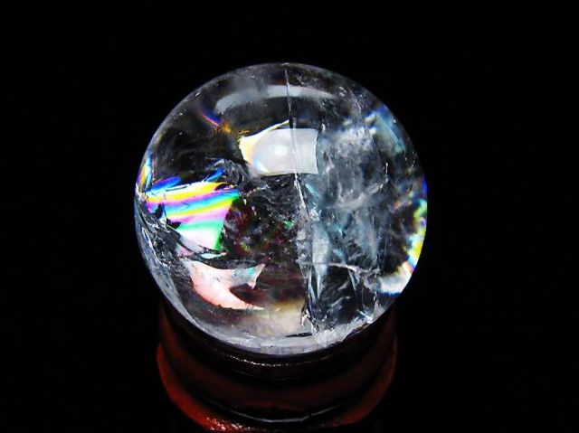 虹入りヒマラヤ水晶丸玉 26mm [T317-5073]
