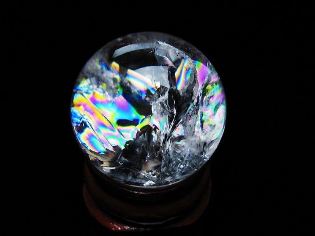 虹入りヒマラヤ水晶丸玉 26mm [T317-5073]