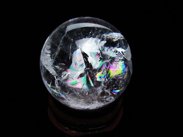 虹入りヒマラヤ水晶丸玉 28mm [T317-5098]
