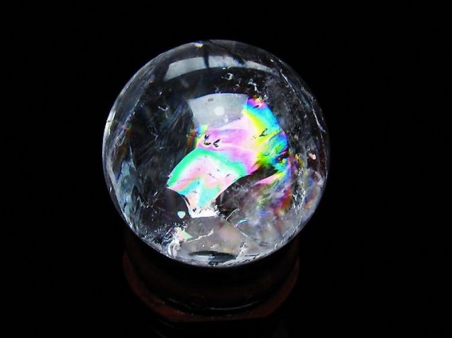 虹入りヒマラヤ水晶丸玉 28mm [T317-5106]