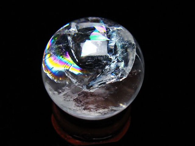 虹入りヒマラヤ水晶丸玉 28mm [T317-5111]