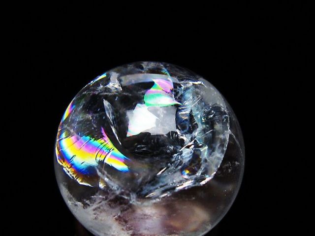 虹入りヒマラヤ水晶丸玉 28mm [T317-5111]