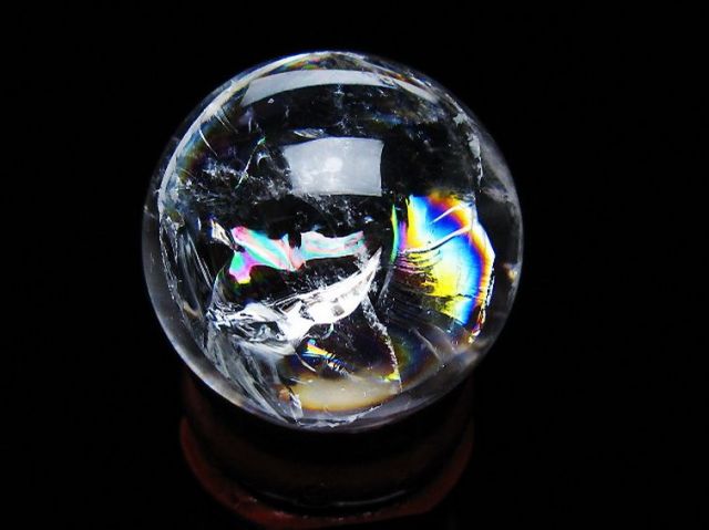 虹入りヒマラヤ水晶丸玉 28mm [T317-5111]