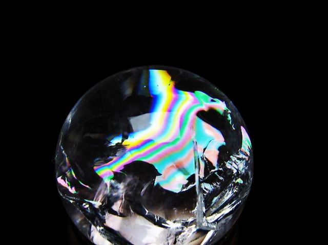 虹入りヒマラヤ水晶丸玉 25mm [T317-5166]