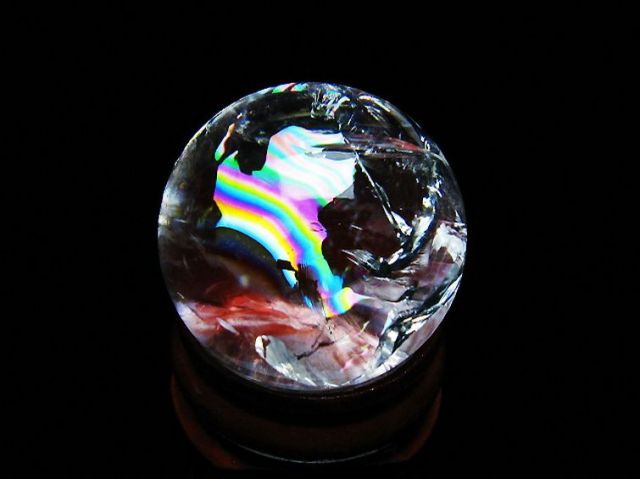 虹入りヒマラヤ水晶丸玉 25mm [T317-5166]