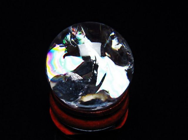 虹入りヒマラヤ水晶丸玉 25mm [T317-5170]