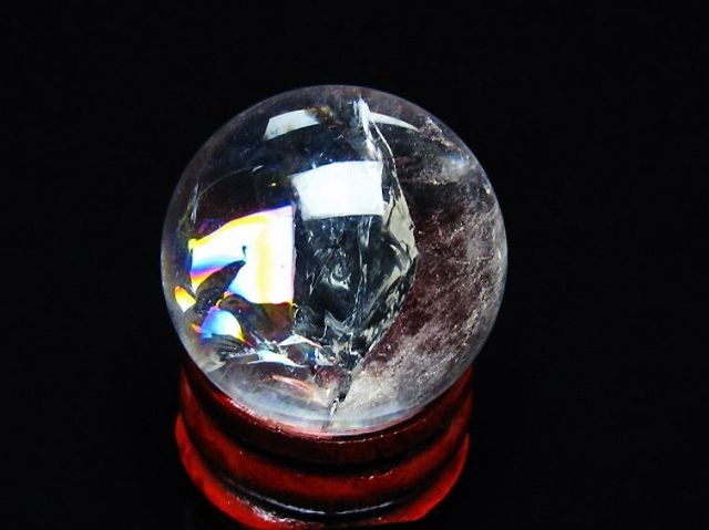 虹入りヒマラヤ水晶丸玉 26mm [t317-5364]