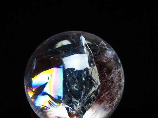 虹入りヒマラヤ水晶丸玉 26mm [t317-5364]
