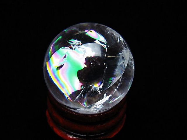 虹入りヒマラヤ水晶丸玉 25mm [t317-5366]
