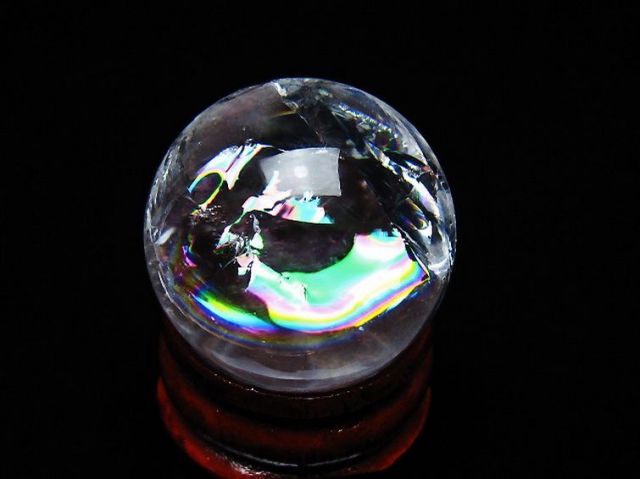 虹入りヒマラヤ水晶丸玉 25mm [t317-5366]