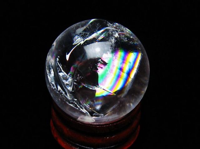 虹入りヒマラヤ水晶丸玉 25mm [t317-5372]
